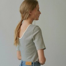 블랭크공삼 여성용 stripe ribbed 티셔츠