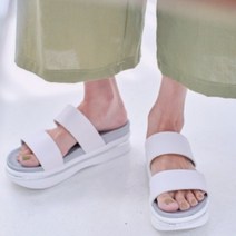 플랙슈 여성용 투 스트랩 통굽 슬리퍼 5cm