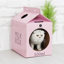 한발뚝딱 고양이 밀크박스 하우스 캣스크래쳐, 핑크, 1개