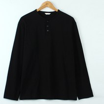 플레이즈 남성용 슬라브 헨리넥 코튼 긴팔 티셔츠