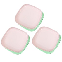 파스텔 정사각 쟁반 대 2종 x 3p 세트, 핑크, 민트
