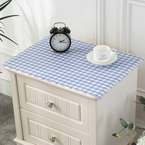 레이스 체크 테이블 매트, 블루, M