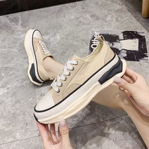 여성용 트렌디 플랫폼 캔버스화 GH10_RD_783