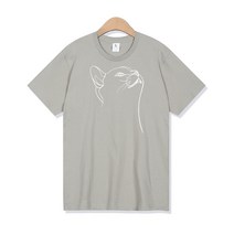 디엘크리 남성용 빅사이즈 뷰티캣프린트 17수 반팔 티셔츠