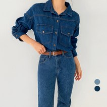 바블링브룩 여성용 루즈핏 데님 셔츠 남방