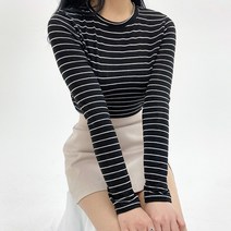 투데이앤룩 여성용 감성 스트라이프 긴팔 티셔츠