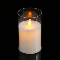 로맨틱 유리병 LED 캔들 무드등 12.5cm, 투명웜색