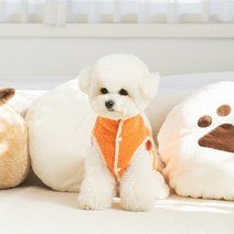 뽀랩 강아지 멍리스 후리스 조끼, 오렌지