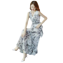 다들러 여성용 보헤미안 바캉스 롱 비치 원피스