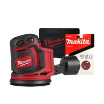 밀워키 18V 원형 충전샌딩기 샌더 베어툴 125mm M18 BOS125-0X + 케이스 + 마끼다 샌딩페이퍼 120방 10p, 1세트