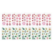 디자인곰곰 릴리 리무버블 스티커 2종 세트, 슈가리 레드, 코지 그린, 5세트