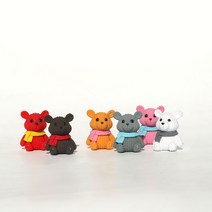 네이처 굿즈 미니어처 목돌이 곰돌이 피규어 6종 세트, 혼합색상