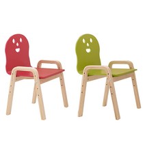 토리 원목 높이조절 어린이 오리지널 의자 2p, 빨강, 연두