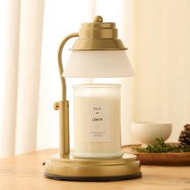 에인디 국내산 타이머 캔들워머 + 소이캔들 370g 세트, 골드(캔들워머), 레몬(소이캔들)