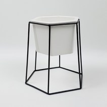 데코코마니 유럽풍 철제 화분 옵션3 오각, 화이트