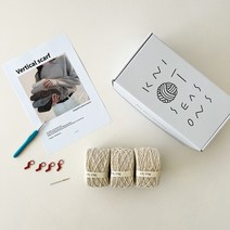 뜨개사계절 초보자용 DIY 뜨개질 코바늘 목도리 키트, 푸딩, 1세트