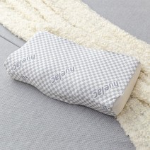 끌리마 하이랭킹 프리미엄 3D 메모리폼 경추 베개, 화이트 + 그레이 체크