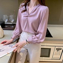 레몬소울 빅사이즈 루치 셔링 퍼프 블라우스