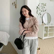 여성용 아로카 반집업 크롭 골지 니트 cpnt4026k2a