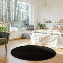 이정데코 소프트 컬러 플레인 마일드 네온팝 원형 러그