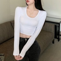 포플러앤씨 여성용 고쿤 U넥 티셔츠
