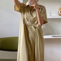 탱커스 바스트 버튼 포인트 카라 원피스
