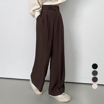밀키버터 여성용 원버튼 핀턱 슬랙스