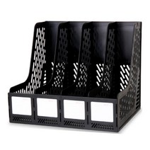 델리 조립식 4칸 간이 책꽂이 D0815, 블랙스모키(D0815-BK)