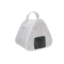 삼각김밥 모양 보온 도시락가방 화이트, 1개