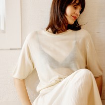 룩캐스트 여성용 썸머 하프 슬리브 니트