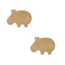 더벨라 원목 동물 접착 후크, 하마, 2개