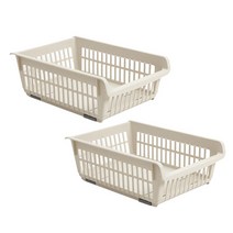 코지 스테커블 바스켓 중, 아이보리, 2개