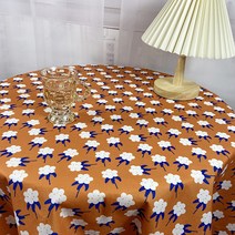파라다이소 방수 패브릭 플라워 레트로무드 인테리어 식탁보, 브라운, 40 x 60 cm