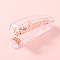 와이에스 투명 스테이플러, 1개, 로즈레드