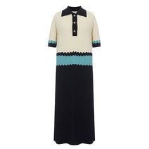 탱커스 카라 이중 배색 원피스