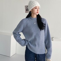 오오엘 여성용 램하찌 루즈핏 골지 나그랑 반목 니트