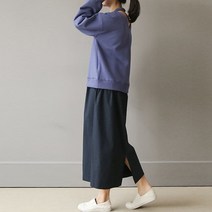 비나인 티리펀 맨투맨 배색 원피스