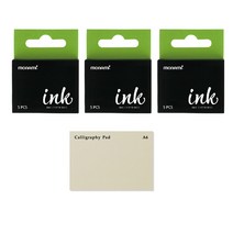 모나미 잉크 카트리지 OLIVE 15p + 두성종이 캘리그라피 패드 A6 30p, 혼합색상, 1세트