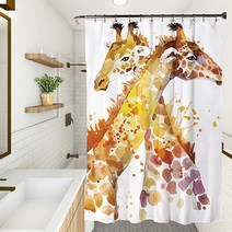 마켓에이 유니크 에니멀픽쳐 샤워커튼 YL023 180 x 200 cm, 1개, 멀티(혼합)컬러