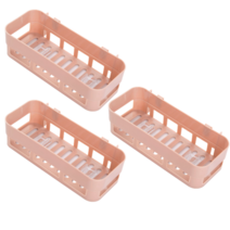 쓰리썬 무타공 욕실 코너 선반 사각, 핑크, 3개