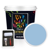 WEMIXTONE 외부용 EXTERIOR 페인트 3L + 붓 + 로울러 + 트레이 세트, WMT0407P01(페인트)