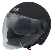 벤시 오픈페이스 오토바이 헬멧 Y-2, 무광블랙, 투명, XL