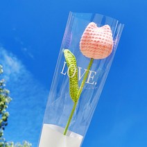 조화 인테리어 기념일 니트 튤립, 핑크