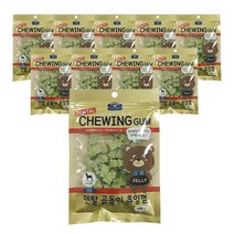 벨버드 덴탈 곰돌이 강아지 츄잉껌 100g, 민트, 10개