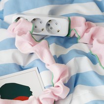 까사베르데 소소 패브릭 콘센트 전선커버 usb형, 핑크 + 그린