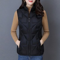 여성용 마켓A 카라 경량 패딩조끼