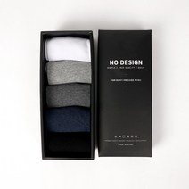 노디자인 남성용 무지 중목 양말 5종 + 기프트 박스 세트