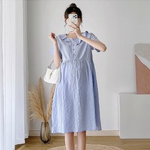 러블리 청순한 스타일 코튼 임산부 원피스