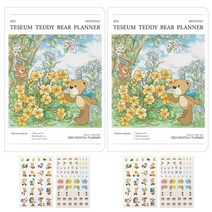 테디베어 2023 먼슬리 플래너 L 2종 + 스티커 4종 세트, 플라워(플래너)