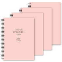 톡톡팬시 4500 스프링 클리어파일 A4, 핑크, 4개